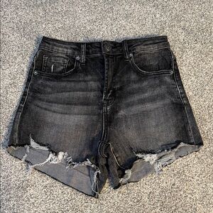 Edgy Black Denim Cutoff Shorts